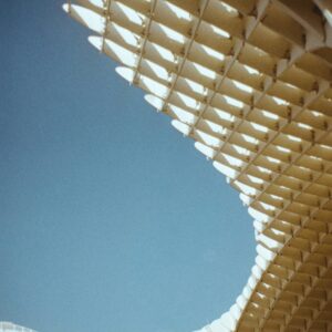 Abstract Architectural Sweeping Form on Blue Sky